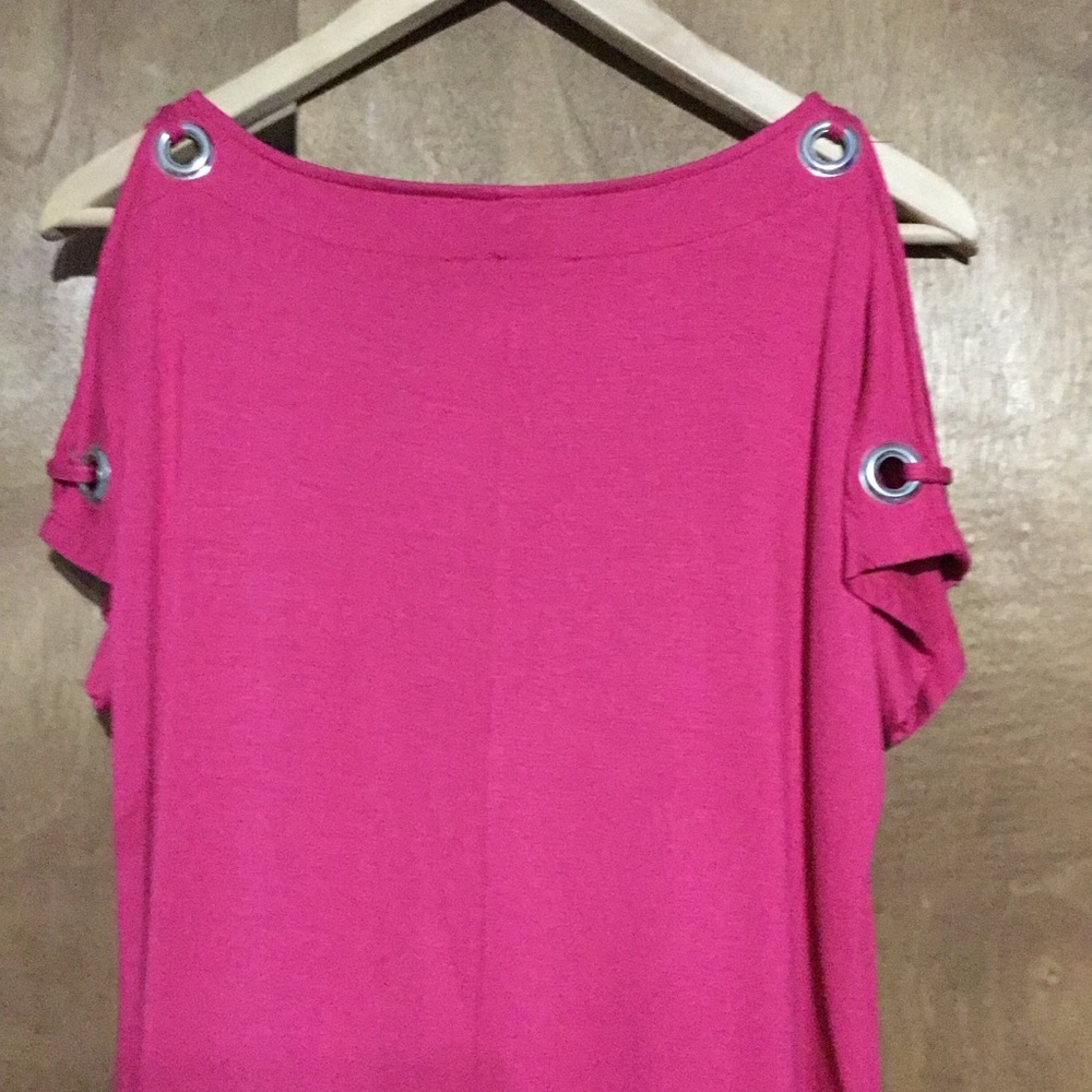 Pink Cold Shoulder Top - Picture 3 of 6